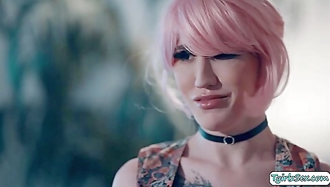 Big ass redhead with a tattooed ass sucks and rides