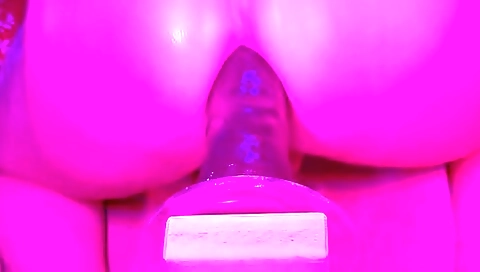 Cute blonde in sexy lingerie loves to ride and she does it