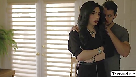 Big cock anal sex with a slim brunette trans woman