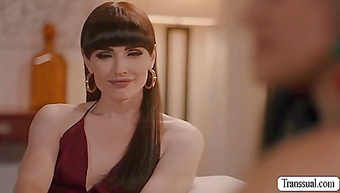 Brunette babe gets her pussy pounded in a big cock scene