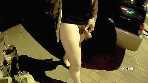 Sexy amateur has fun with a big cock in the streets