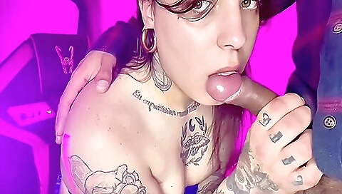 Man fucks a busty bareback Shemale in a hardcore way