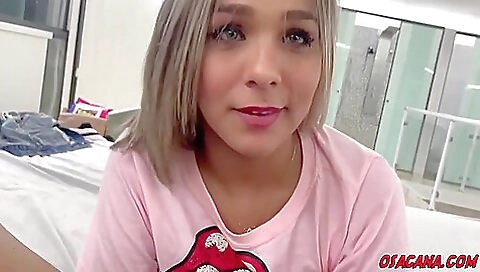 Blonde and brunette fucks big cock at the same time