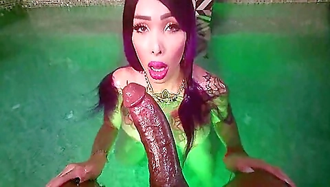 Big boobs brunette gets her mouth sucked so hot by a black man